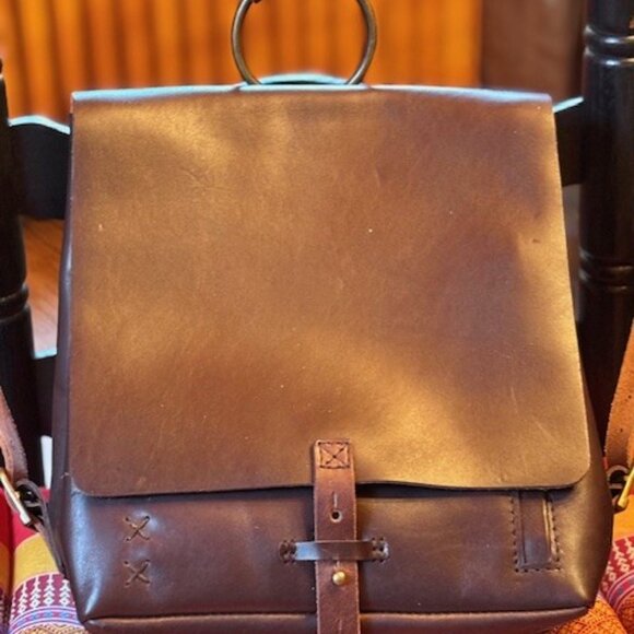 Embrazio Revival Small Handmade Leather Backpack - Coffee - Picture 4 of 10